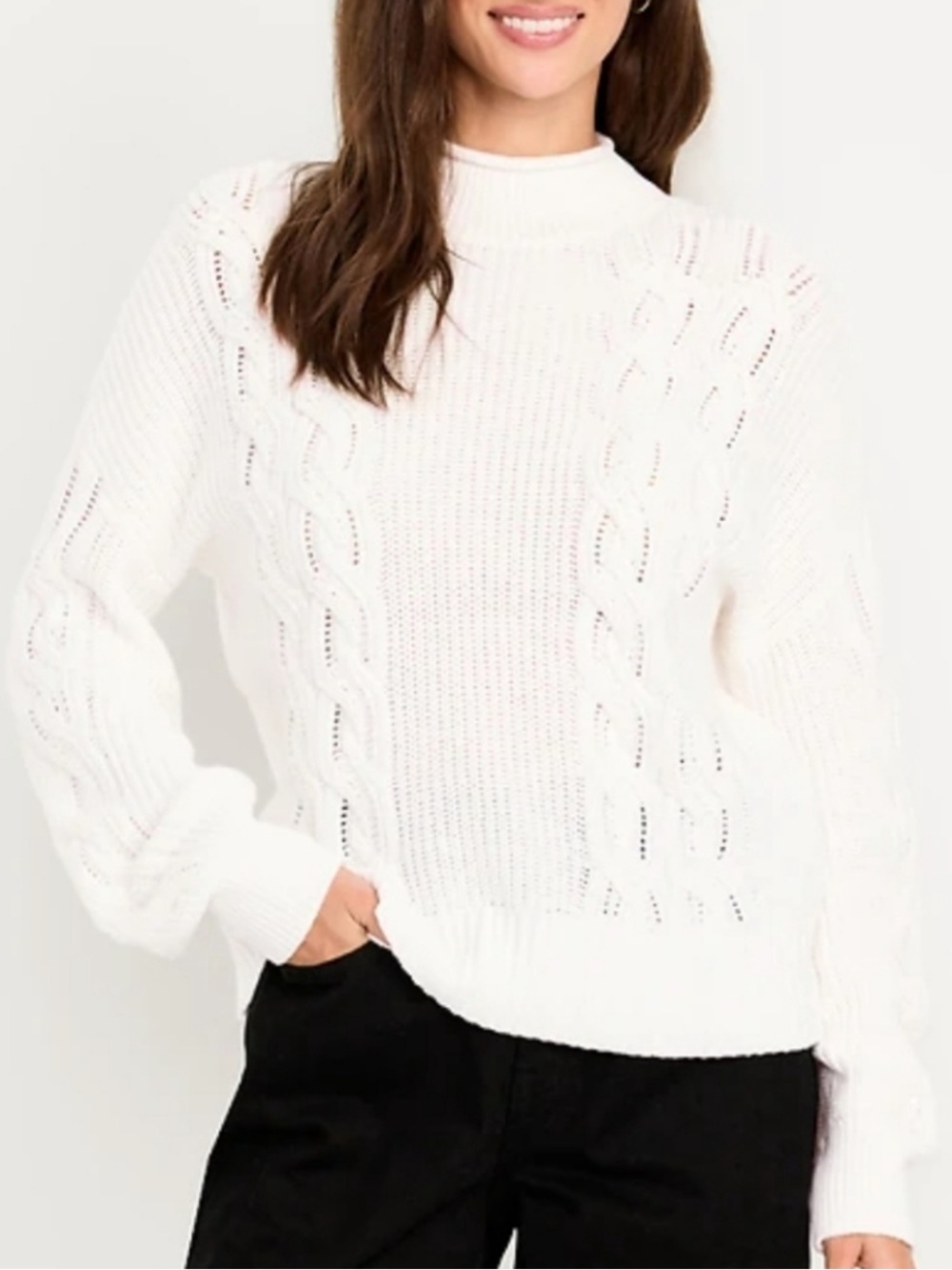 Old Navy Seaside Roll Neck Cable Knit Sweater
